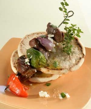 Lamb, Peppers, Tomatoes and Pita Bread Make the Perfect Souvlaki