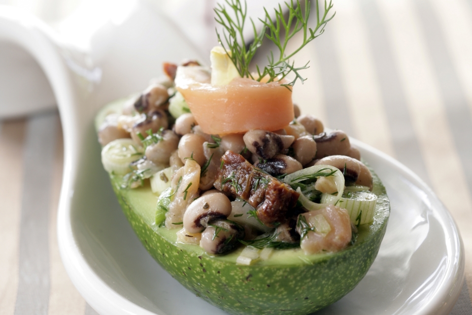 Avocado Stuffed with Spicy Black-Eyed Peas