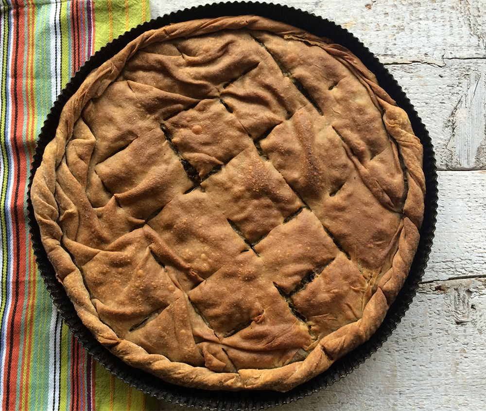 Ikaria Longevity Greens Pie with Whole Wheat Phyllo Greek Food