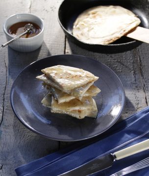 Cheese and honey pancake from Crete