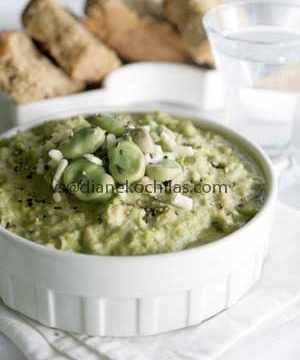 Fava, Greek bean puree, made here with broad beans.