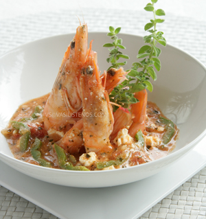Shrimp Saganaki with Ouzo and Feta