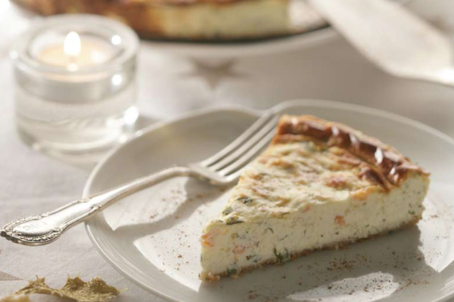 Savory Greek-Yogurt, Smoked Salmon Cheesecake