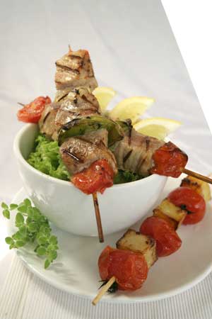 various kidns of souvlaki