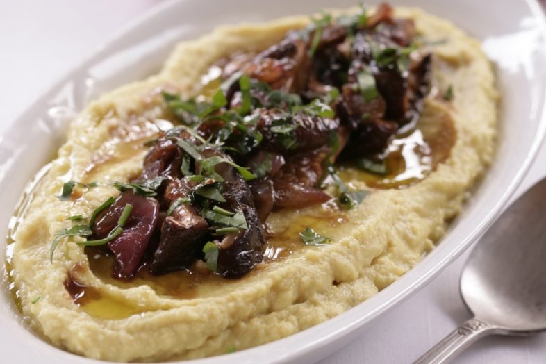 Yellow split pea puree with shiitake mushrooms Mediterranean Diet