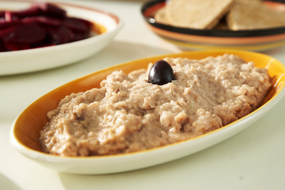 Skordalia, the Greek garlic dip, here made with walnuts.