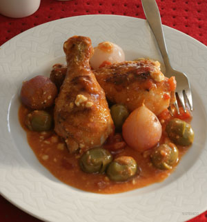 Braised Chicken with Feta & Olives