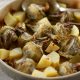 Artichokes and roasted potatoes, an Aegean dish from the island of Milos.