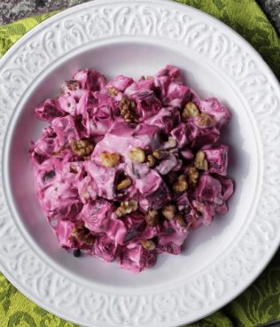 Beet, Walnut,Yogurt Salad