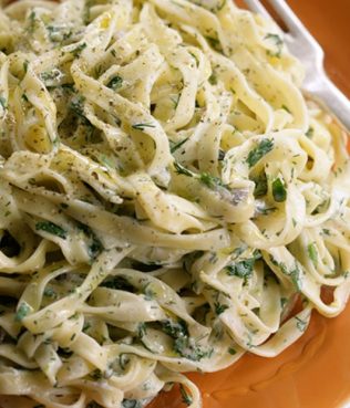 Ikaria Fettucine al Greco with Greek Yogurt and Herbs Ikaria Fettucine al Greco with Greek Yogurt and Herbs
