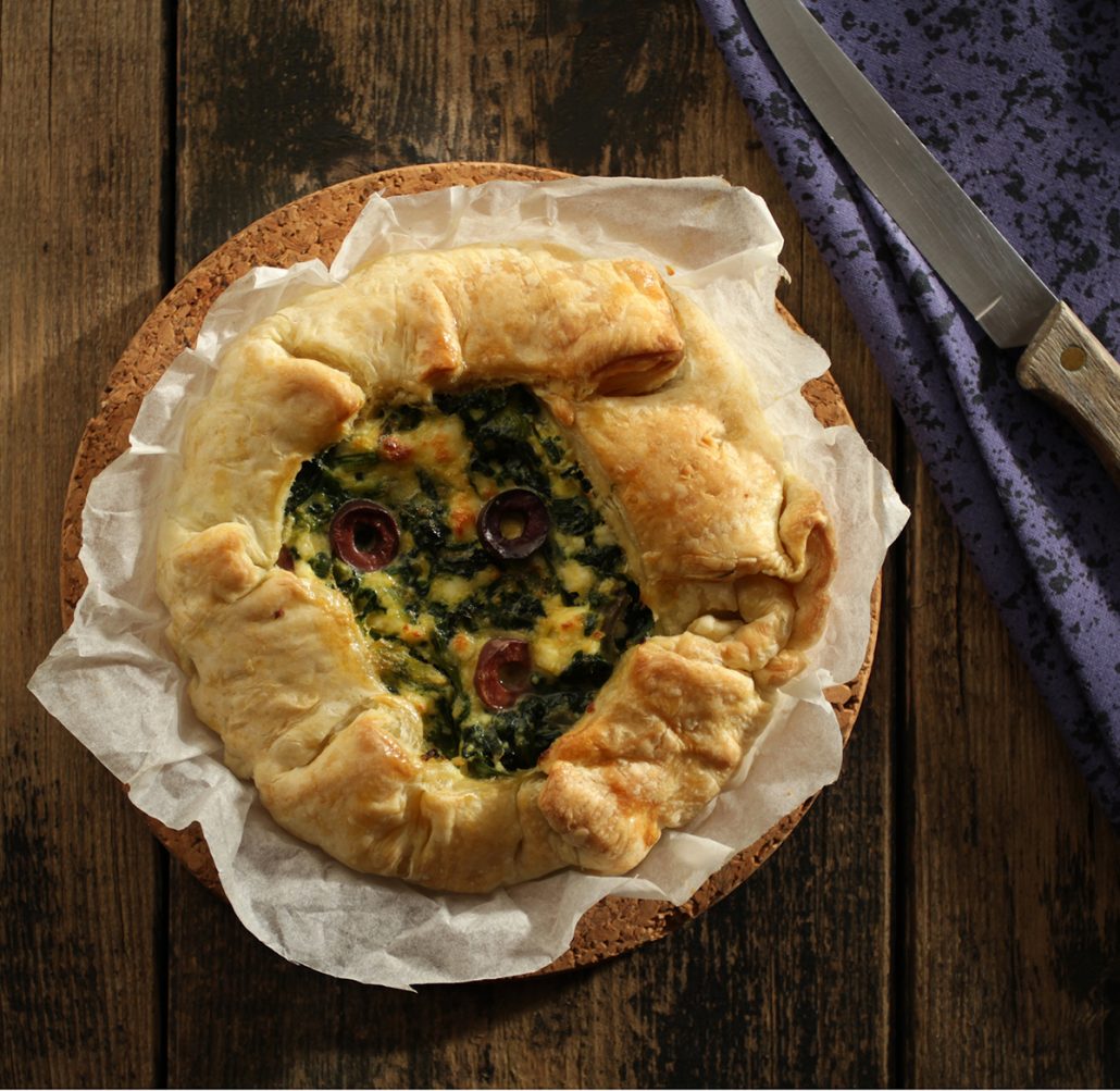 Spinach Kalamata Olive Tart Mediterranean Diet, Healthy Greek