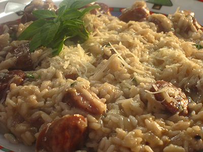 Mushroom and Sausage Risotto