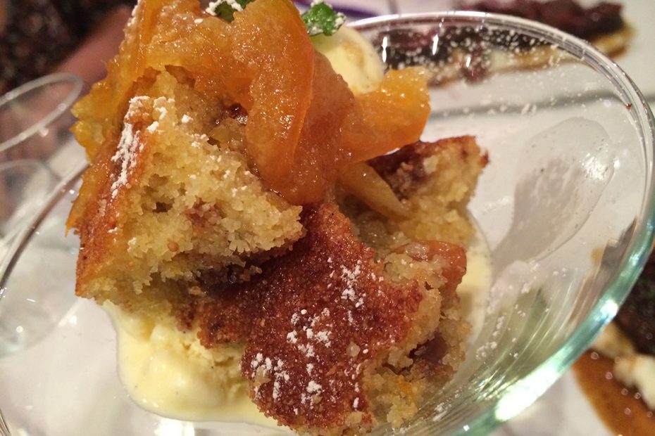 One Greek healthy dessert is bobota, cornmeal cake with dried fruits and syrup.