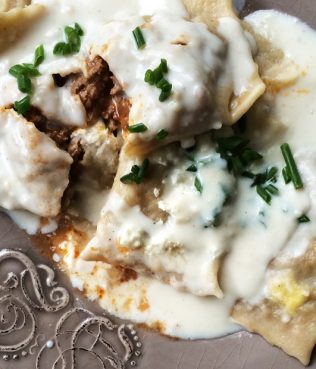 Pastitsio Ravioli with Light Bechamel