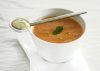 Chilled Roasted Red Pepper Soup with Mastiha-Feta