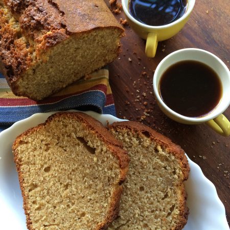 This pound cake is an Ikaria blue zone longevity healthy dessert with olive oil, Greek yogurt and whole wheat.