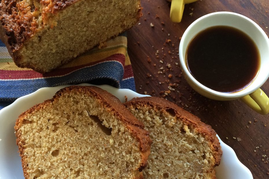 This pound cake is an Ikaria blue zone longevity healthy dessert with olive oil, Greek yogurt and whole wheat.