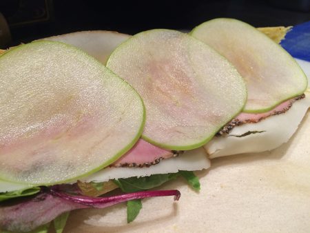 Green apples in a sandwich at Metropolis. Photo: Andreas Economakis