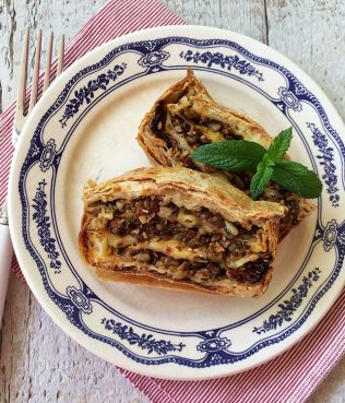 Feta-Phyllo Pie, Tyropita, in a Loaf Pan Feta-Phyllo Pie, Tyropita, in a Loaf Pan