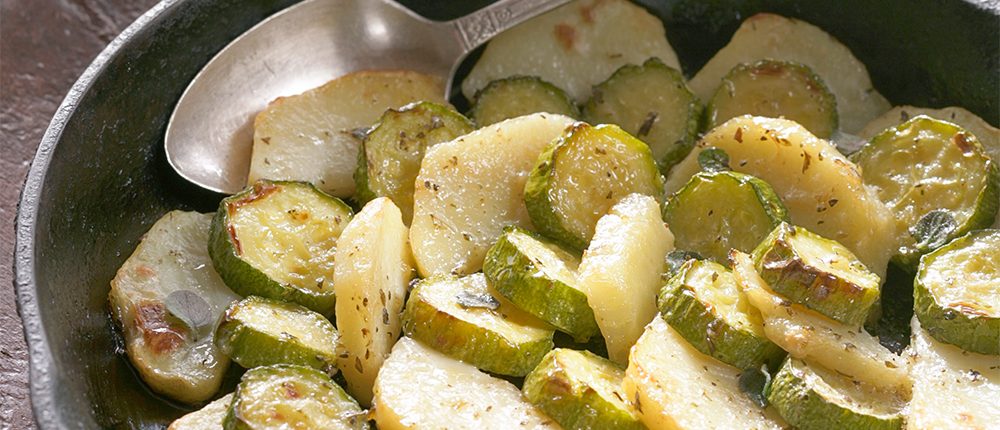Ikarian vegetarian zucchini potato medley