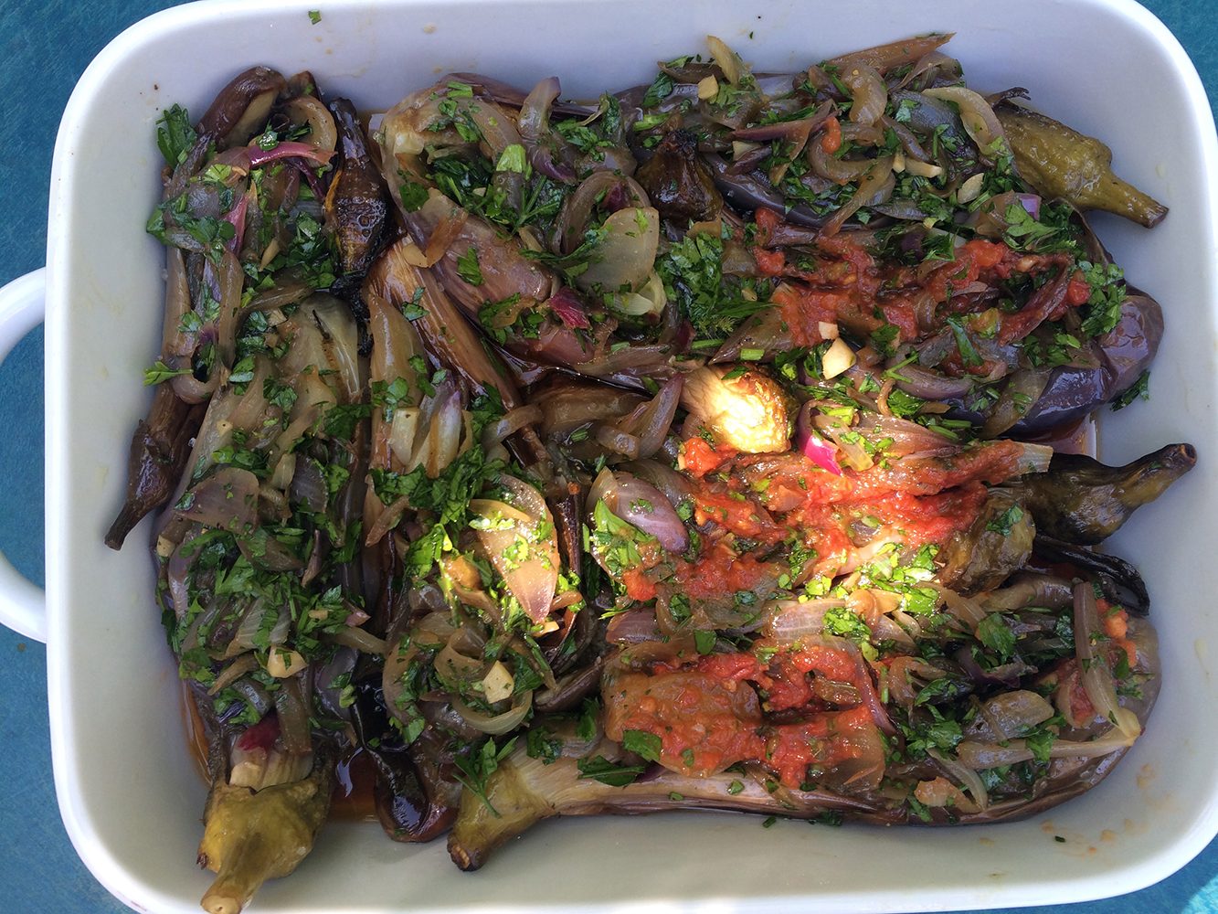 Roasted Eggplants Stuffed with Sweetened Onions Mediterranean Diet