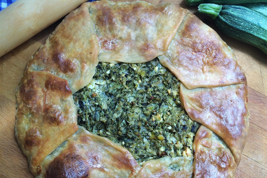 Open Faced Zucchini Herb Phyllo Pie