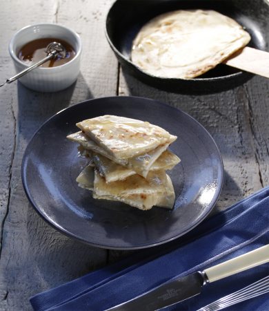 Cheese and honey pancake from Crete