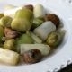 chestnuts, leeks and olives in an easy vegan dish.