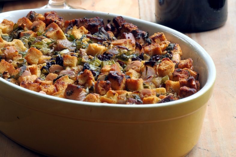 Vegetarian Bread Stuffing w/Figs, Olives,Nuts, Olive Oil & Ouzo Mediterranean Diet, Healthy