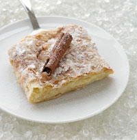 Bougatsa, a cream-filled phyllo pastry, from Thessaloniki. Photo: Vassilis Stenos