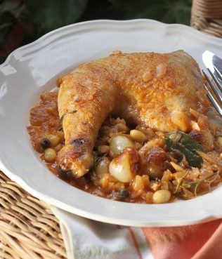 Ikaria-Style Chicken Braised in Wine: Stifado