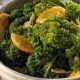 Kale wilted in Greek olive oil with garlic and oranges