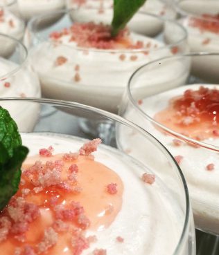 Greek Yogurt Mousse with Rose Petal Jam