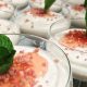 Greek yogurt mousse dessert with fruit preserves