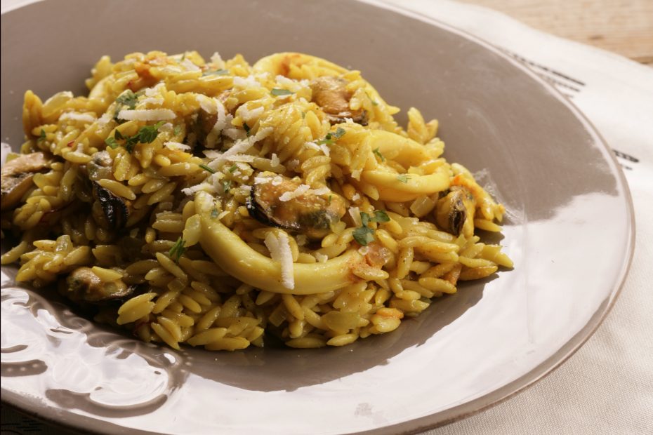 Risotto made with Orzo and seafood is called kritharoto