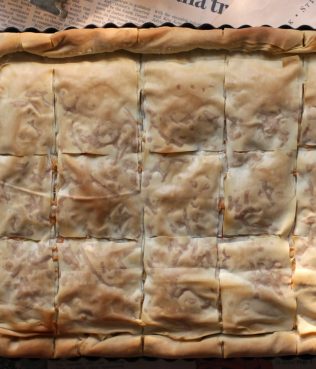 Naxos Chicken Phyllo Pie with Spices, Cheese and Raisins