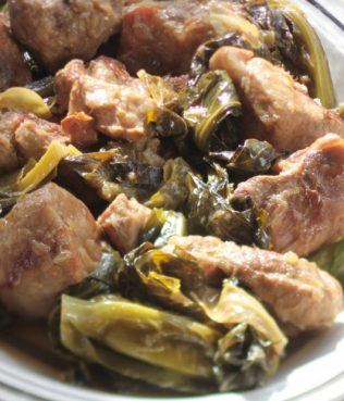 Ikaria Lemony Pork with Collards or Bok Choy