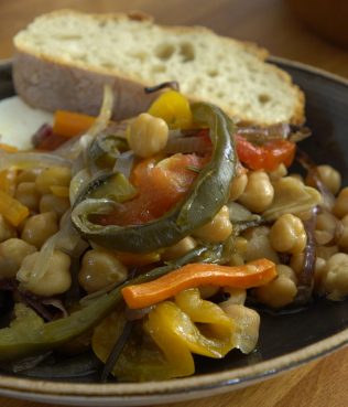 Chickpeas Baked with Vegetables, Herbs and Honey