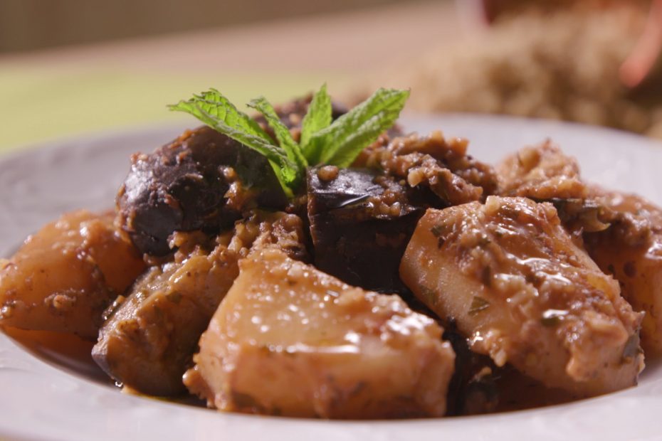 Eggplant Stewed with Trahana