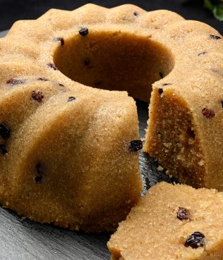 Halva, Orange-Spiced Semolina Pudding Cake with Dried Fruits and Nuts