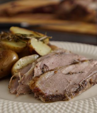 Cheese and Spice Stuffed Leg of Lamb Braised in Red Wine