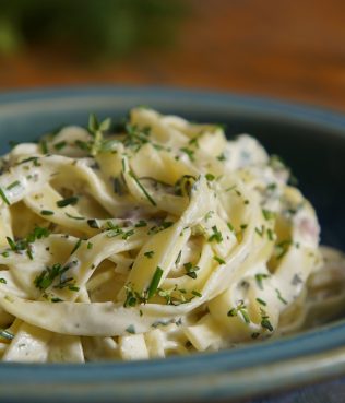 Pasta Tossed with Greek Yogurt and Herbs