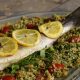 Bulgur Pilaf with Roasted Sea Bass