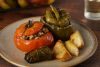 Stuffed Tomatoes, Peppers and Grape Leaves