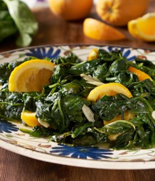 Sautéed Spinach with Orange and Garlic