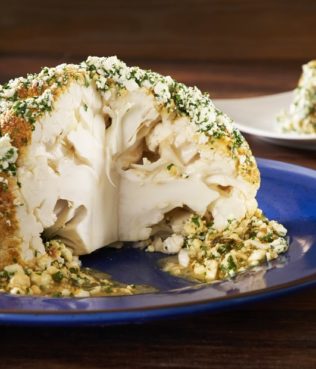 Whole Roasted Cauliflower with Feta and Greek Honey