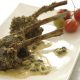 Greek recipe for grilled lamb chops with wild Greek oregano and Santorini capers