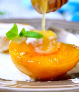 Grilled Ginger Peaches Brushed with Greek Olive Oil