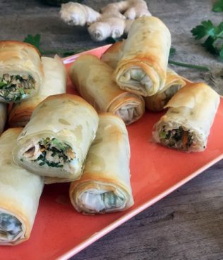 Baked Mediterranean Tuna Salad Spring Rolls