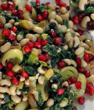 Black eyed pea salad with pomegranate